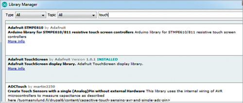 Установка библиотеки TouchScreen